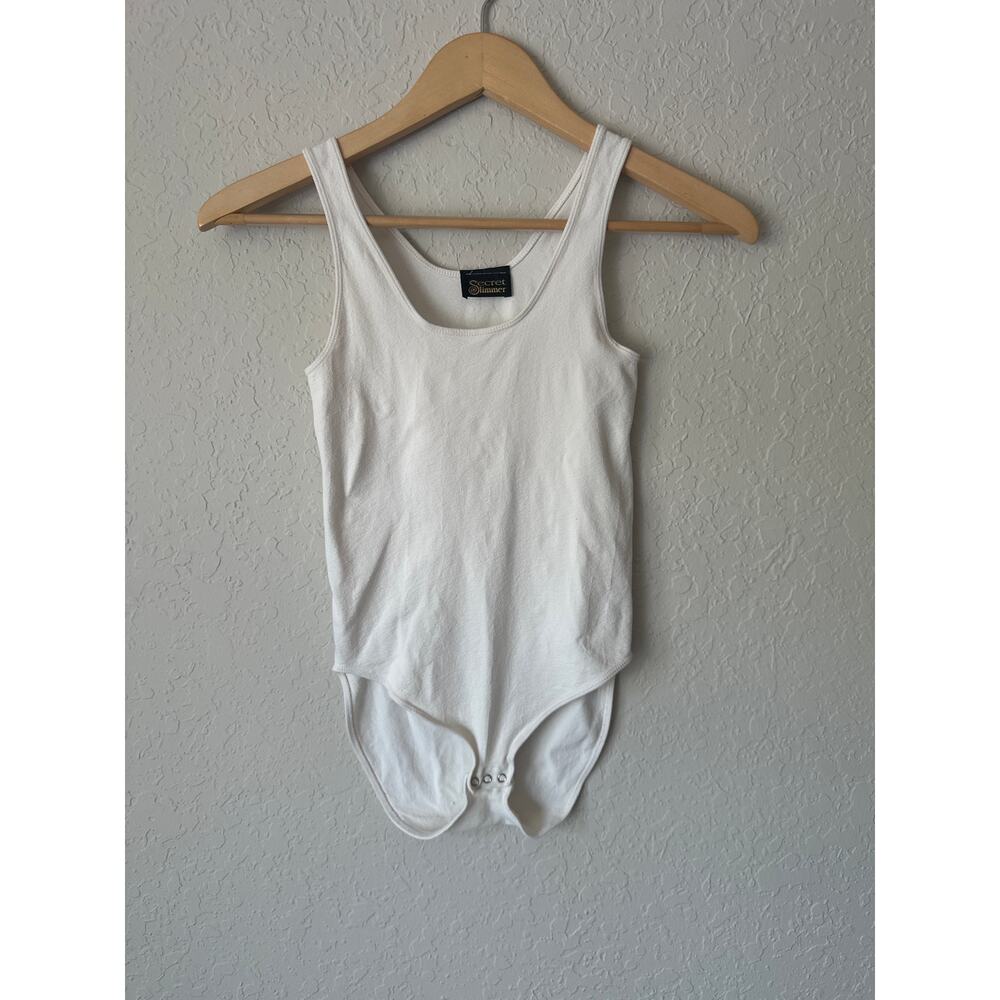 Vintage Secret Slimmer 🌿80s White Bodysuit Shapewear Women’s M/L One Piece